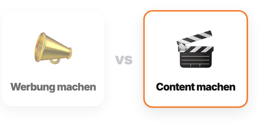 Werbung machen gegen Content machen
